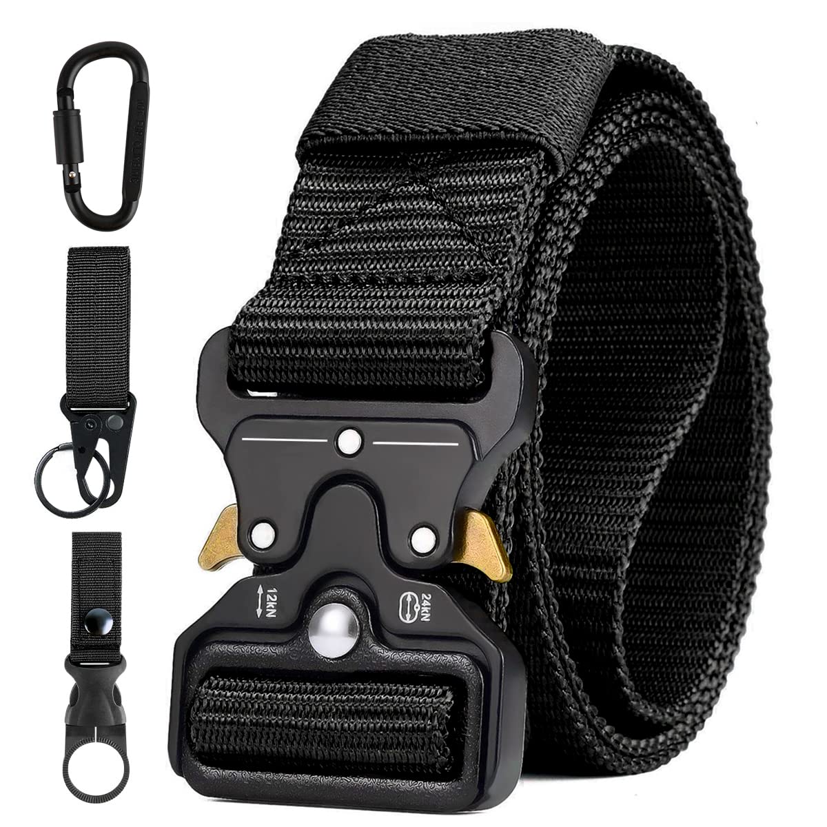Aiva Toba Cinturón Táctico para Hombres, Cinturones de Lona de Nailon de Estilo Militar con Hebilla de Metal de Liberación Rápida para el Ejército de Entrenamiento de Caza