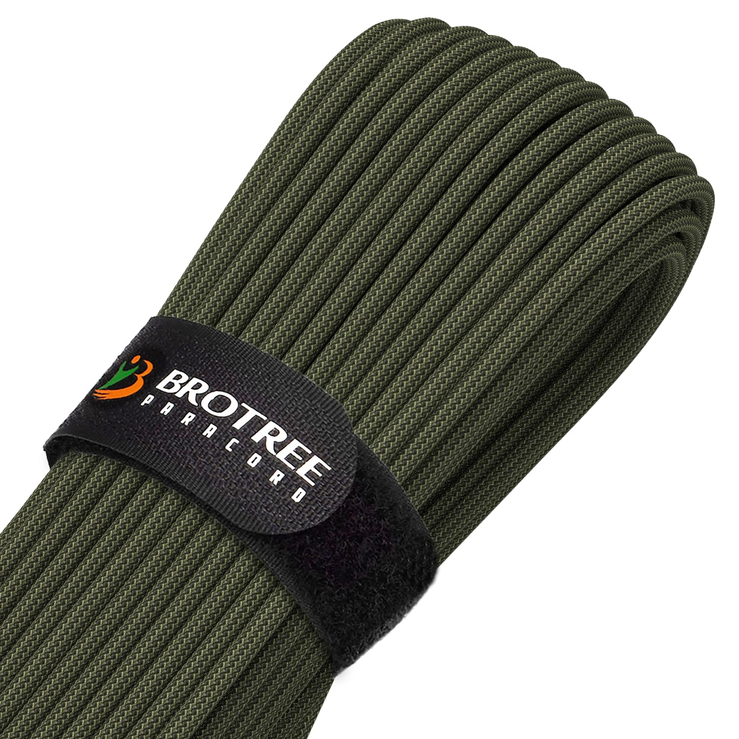 Brotree Paracord 4mm 9 Hebras Cuerda de 100% Nylon (15m, 30m, 50m) Tipo III Cuerda de Paracaídas para Supervivencia, Al Aire Libre, Bricolaje - 280kg Carga de Rotura (Ejercito Verde, 30m)