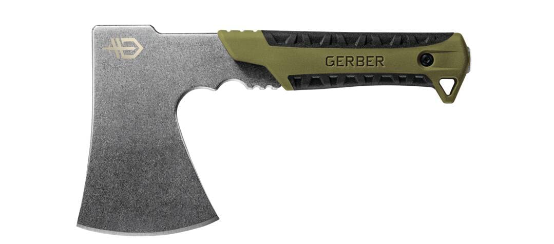 Gerber Hacha de acampar y al aire libre, Pack Hacha Flat Sage, Con funda, Longitud: 24 cm, Peso: 590 g, 31-003482