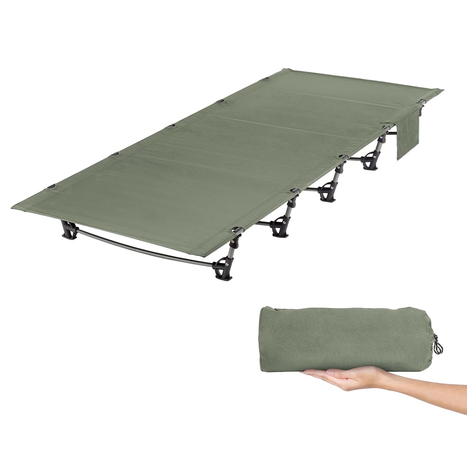 Leogreen Cama Plegable Compacta, Ultraligera Portátil Fuerte y Resistente, 192 x 70 x 17cm, Carga máxima 150 kg, para Camping, Playa, Viajes, Escalada