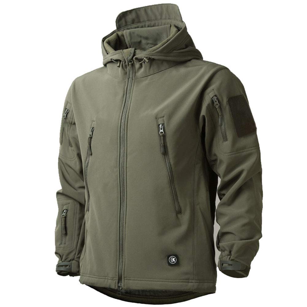 Making Da Chaqueta impermeable para hombre, con capucha, con forro polar Softshell, chaqueta de camuflaje, para trabajo, pesca, caza y escalada