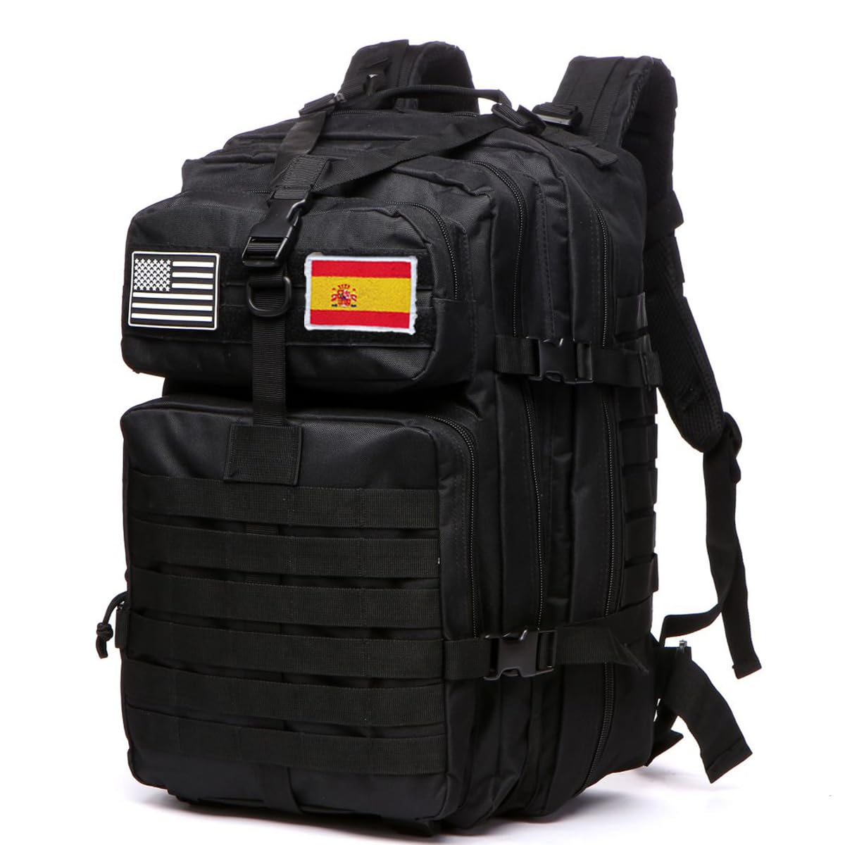 Mochila Tática 50 Litros con Sistema Molle - Gran Capacidad Militar Impermeable para Emergencias de 3 Días Caza Senderismo y Acampadas - Mochila para Actividades al Aire Libre (Negro)