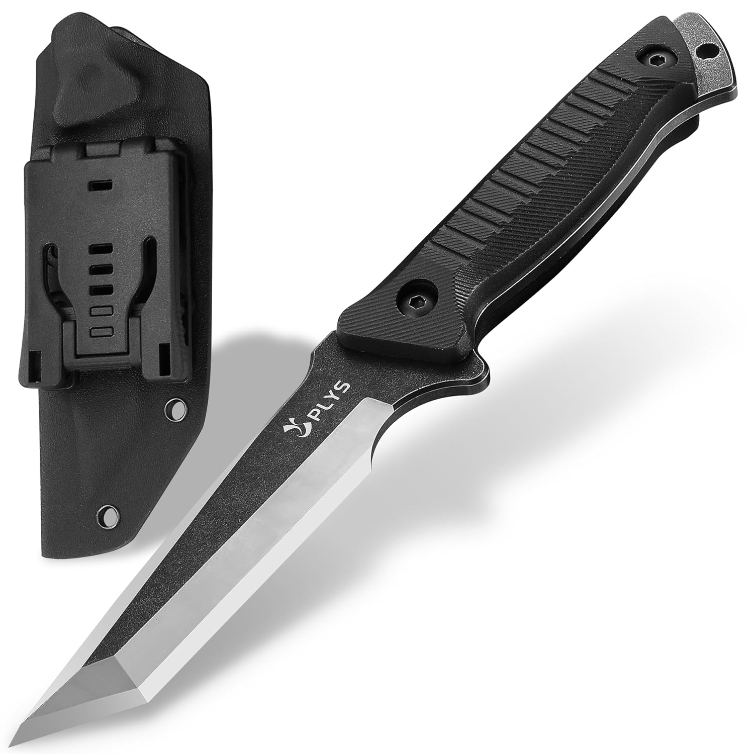 Plys Cuchillo de Supervivencia Para Acampar Al Aire Libre: Cuchillo de Cinturó N Fijo de Espiga Completa, Acero 440c, Mango G10 Con Funda Kydex, Adecuado Para Senderismo, Pesca, Jungla