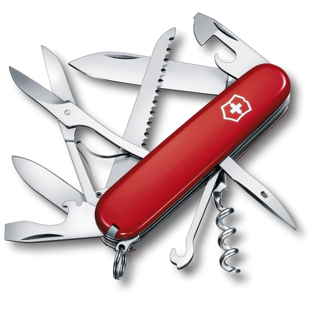 Victorinox Navaja Cazador (15 Funciones, Tijeras, Sierra, Destornillador) Rojo
